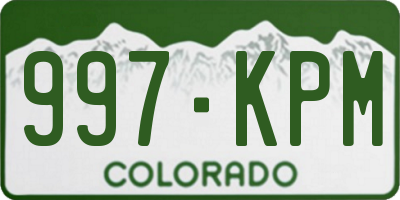 CO license plate 997KPM