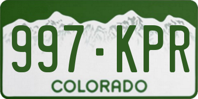 CO license plate 997KPR