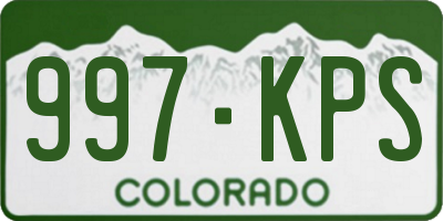 CO license plate 997KPS