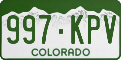 CO license plate 997KPV