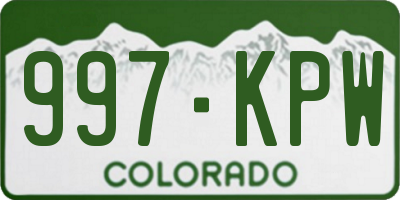 CO license plate 997KPW