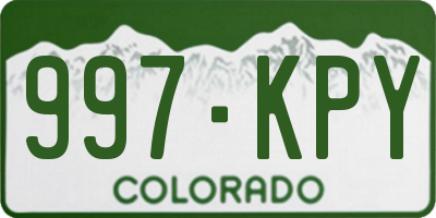 CO license plate 997KPY