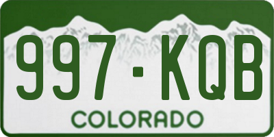 CO license plate 997KQB