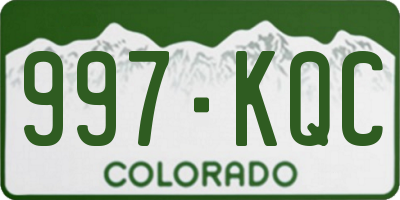 CO license plate 997KQC
