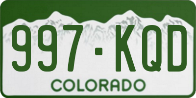 CO license plate 997KQD