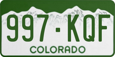 CO license plate 997KQF