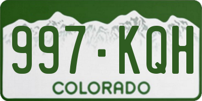 CO license plate 997KQH