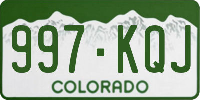 CO license plate 997KQJ