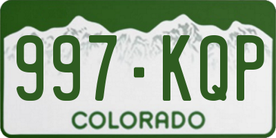 CO license plate 997KQP