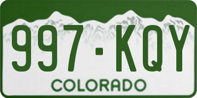 CO license plate 997KQY