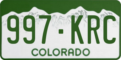CO license plate 997KRC