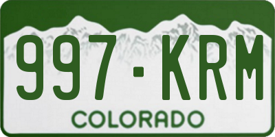 CO license plate 997KRM