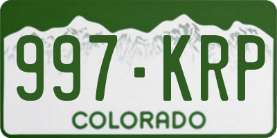 CO license plate 997KRP