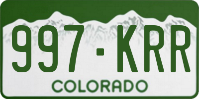 CO license plate 997KRR