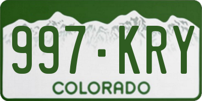 CO license plate 997KRY