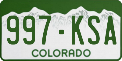 CO license plate 997KSA
