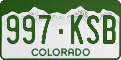 CO license plate 997KSB