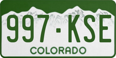 CO license plate 997KSE