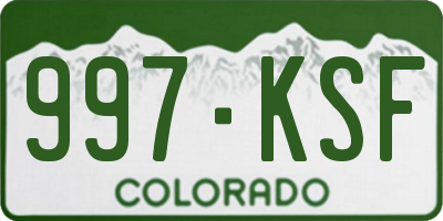 CO license plate 997KSF