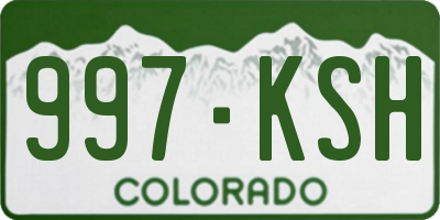 CO license plate 997KSH