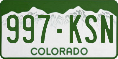 CO license plate 997KSN