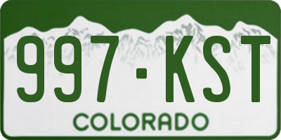 CO license plate 997KST