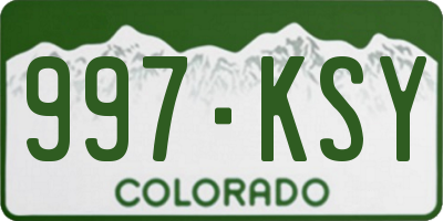 CO license plate 997KSY