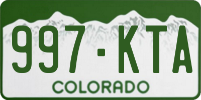 CO license plate 997KTA
