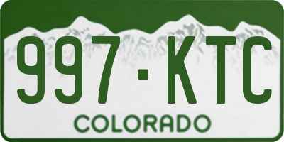 CO license plate 997KTC