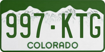 CO license plate 997KTG