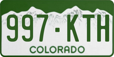 CO license plate 997KTH