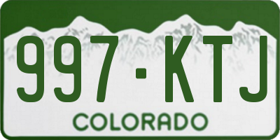 CO license plate 997KTJ