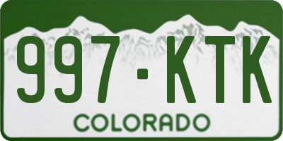 CO license plate 997KTK