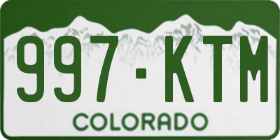 CO license plate 997KTM