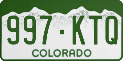 CO license plate 997KTQ
