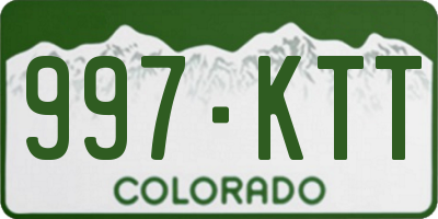 CO license plate 997KTT