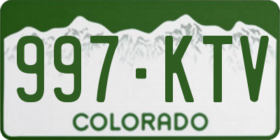 CO license plate 997KTV
