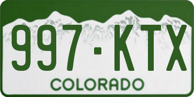 CO license plate 997KTX