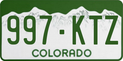 CO license plate 997KTZ