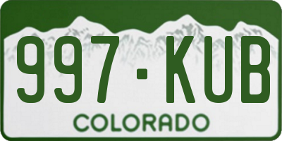 CO license plate 997KUB