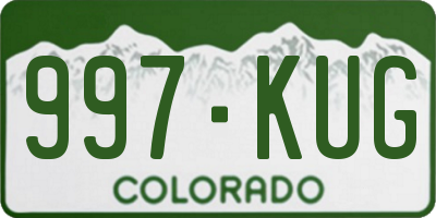 CO license plate 997KUG