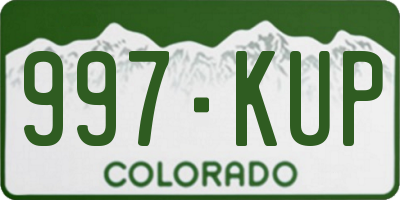 CO license plate 997KUP