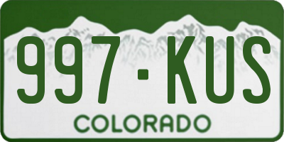 CO license plate 997KUS