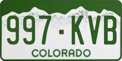 CO license plate 997KVB
