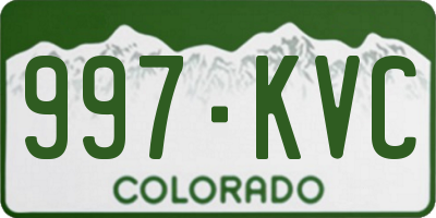 CO license plate 997KVC