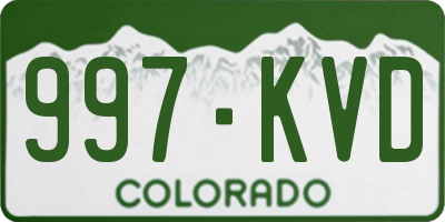 CO license plate 997KVD