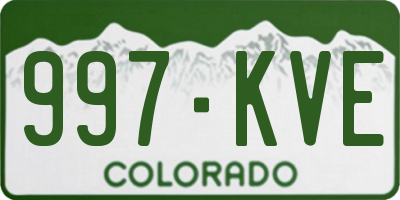 CO license plate 997KVE