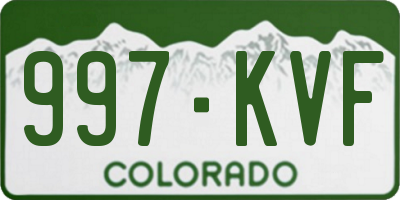 CO license plate 997KVF