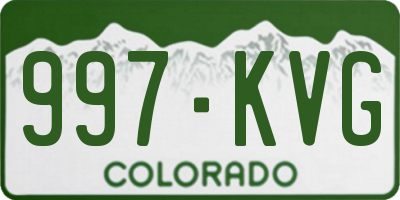 CO license plate 997KVG