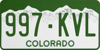 CO license plate 997KVL
